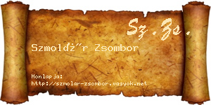 Szmolár Zsombor névjegykártya